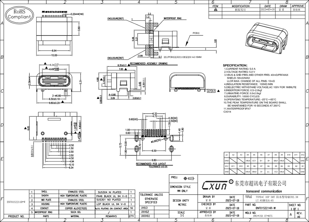 CX014-TYPE-C-16P-SMT-防水型母座CH2.38-L7.85腳長(zhǎng)0.65.jpg